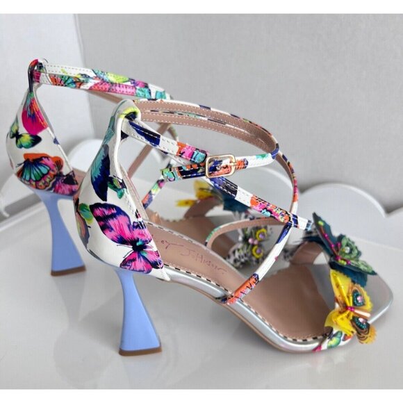 BETSEY JOHNSON Butterfly Women Sz 8 Sandal Strap Appliqué Ankle Party Wedding - Picture 7 of 12
